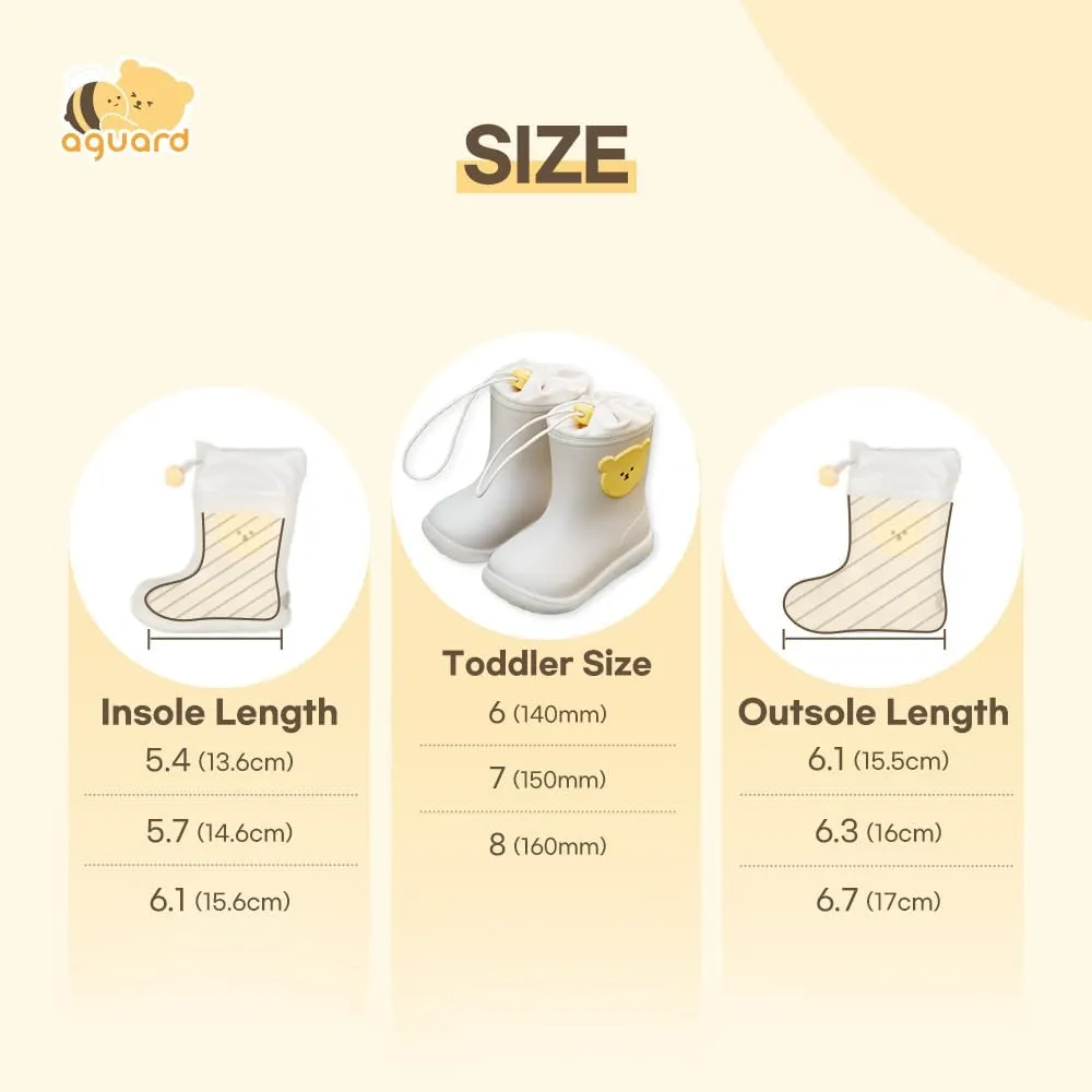 Kids Rain Boots with an Elastic Boot Collar, Toddler Rain Shoes Children WaterProof Boots for Boys and Girls