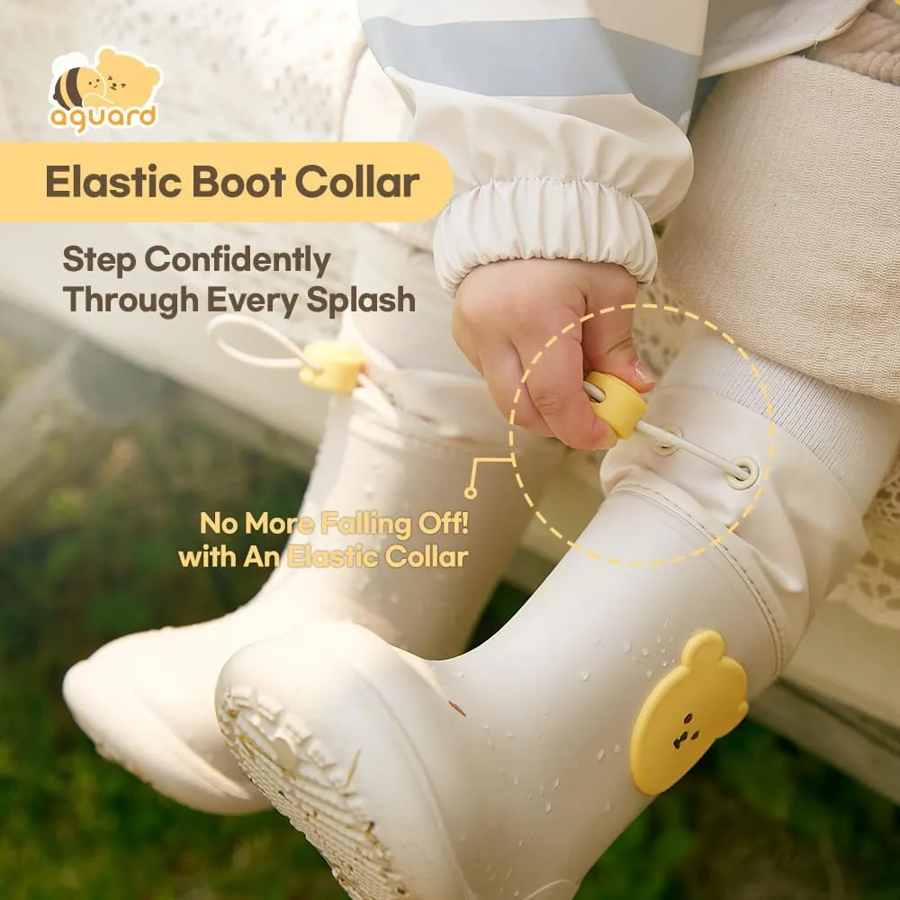 Kids Rain Boots with an Elastic Boot Collar, Toddler Rain Shoes Children WaterProof Boots for Boys and Girls