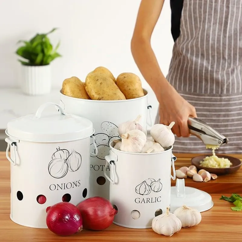 Kitchen Breathable Storage Bins with Handles