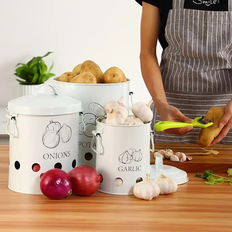 Kitchen Breathable Storage Bins with Handles