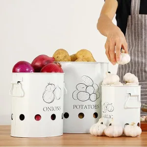 Kitchen Breathable Storage Bins with Handles