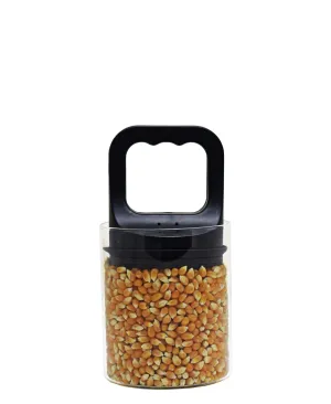 Kitchen Life 3 Piece Borosilicate Canister With Black Handle Set - Clear