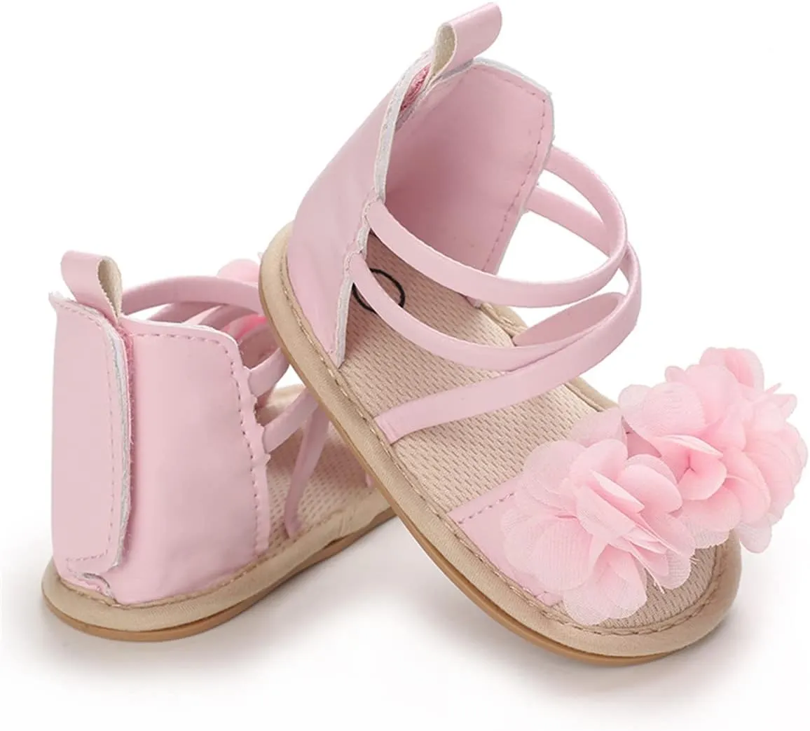 LAFEGEN Baby Boys Girls Summer Sandals 2 Straps Anti Slip Soft Sole Beach Infant Shoes Toddler First Walker Newborn Crib Shoes(3-18Months)
