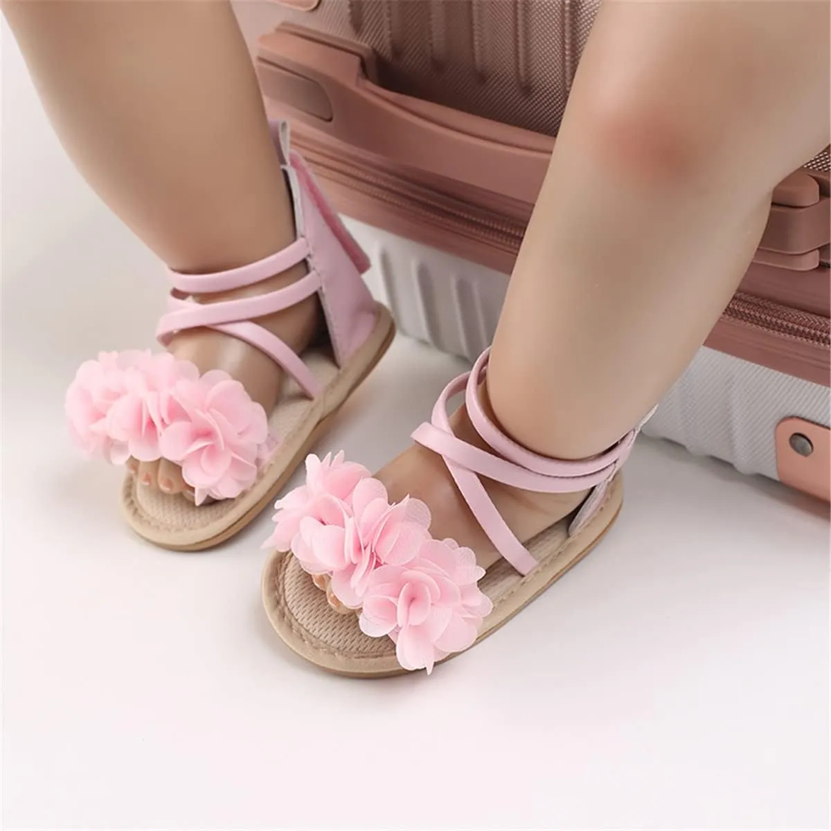 LAFEGEN Baby Boys Girls Summer Sandals 2 Straps Anti Slip Soft Sole Beach Infant Shoes Toddler First Walker Newborn Crib Shoes(3-18Months)