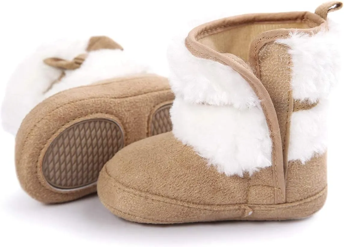LIVEBOX Prewalker Toddler Boots Premium Soft Anti-Slip Sole Warm Winter Boots for Infant Baby Girls