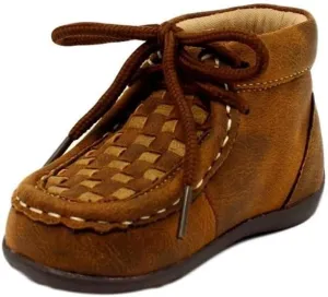 M&F Western Double Barrel Kids' Carson Brown Patchwork Chukka Boots, 12 Little Kid