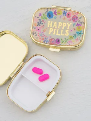 Natural Life Pill Box 034 Happy Pills Pink Floral