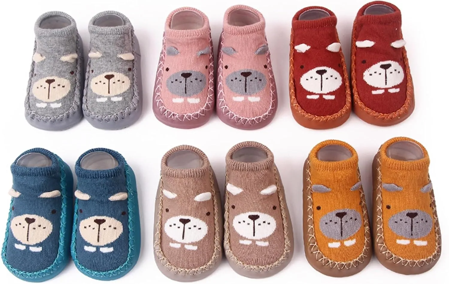 Newborn Baby Boy Girl Cozy Socks Shoes Non Slip Soft Sole Cartoon Animal Floor Socks Kids First Walking Shoes