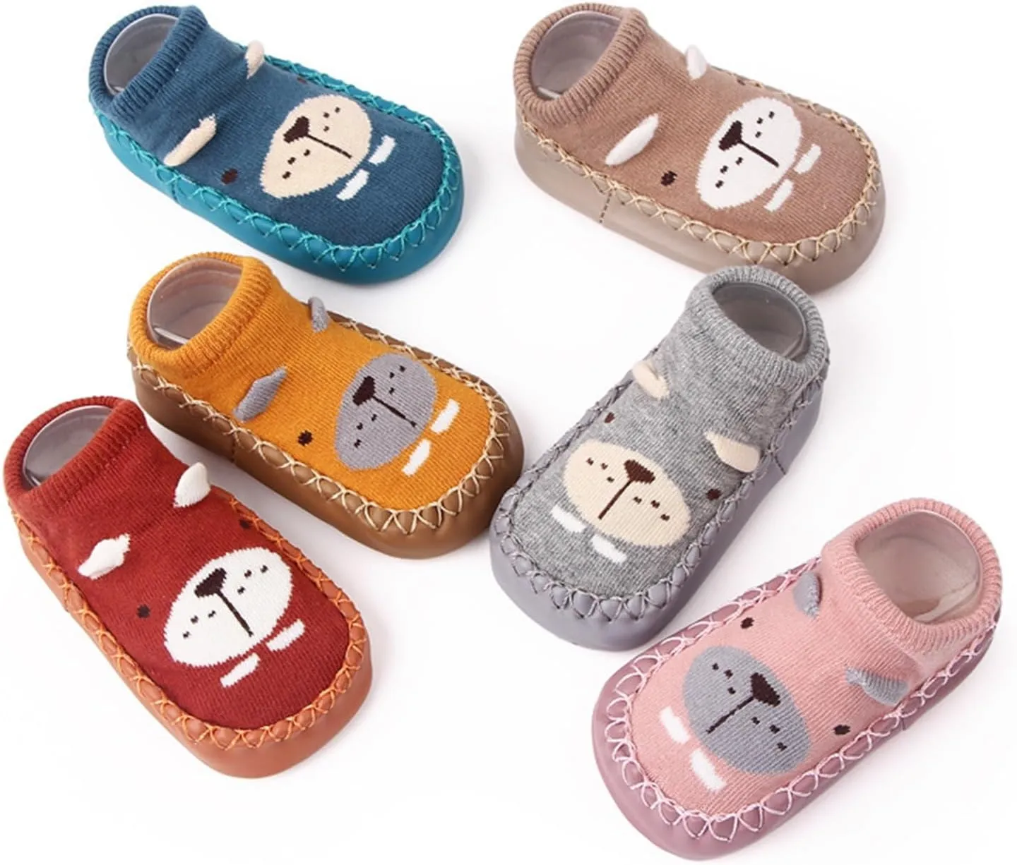 Newborn Baby Boy Girl Cozy Socks Shoes Non Slip Soft Sole Cartoon Animal Floor Socks Kids First Walking Shoes