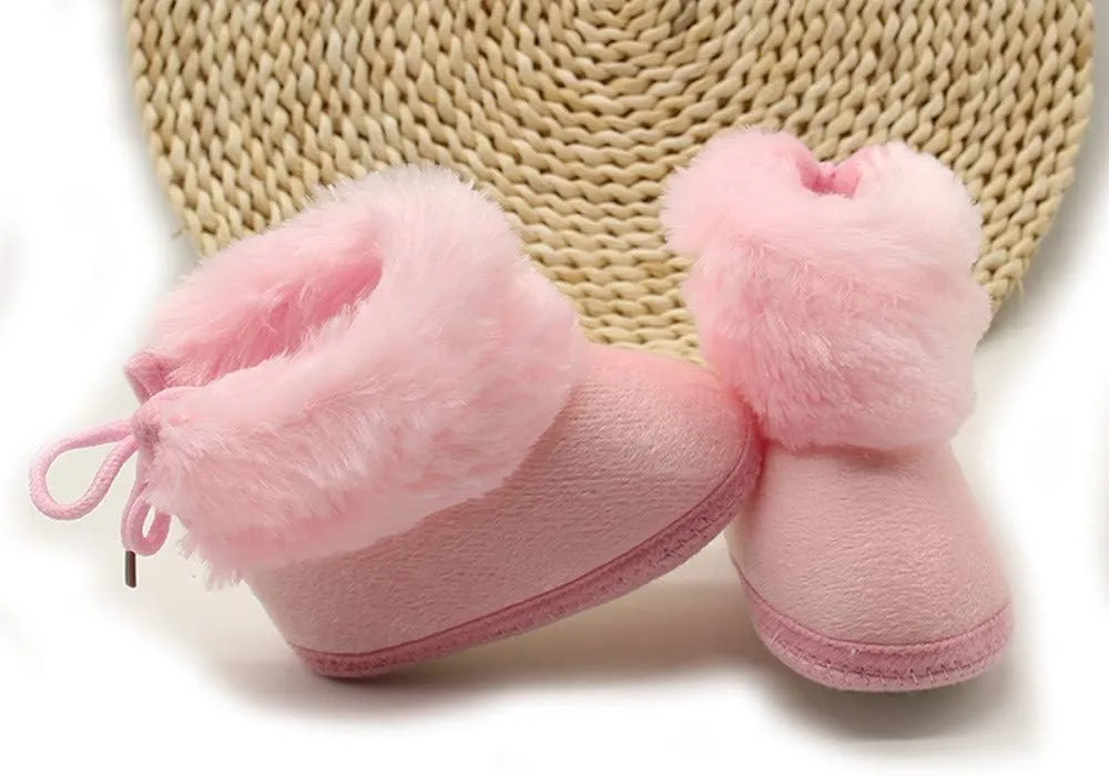 Newborn Infant Boots Winter Baby Girl Shoes Soft Sole Anti-Slip Toddler Snow Wool Warm Prewalker Boots