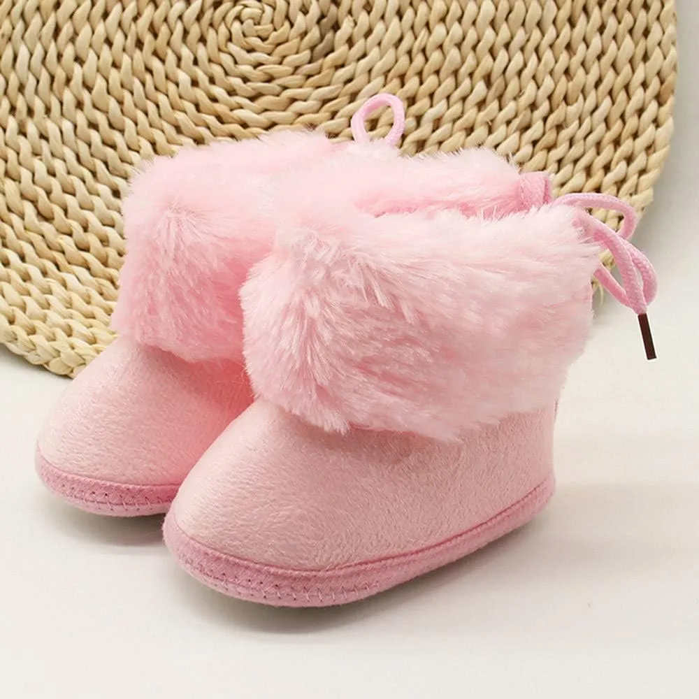 Newborn Infant Boots Winter Baby Girl Shoes Soft Sole Anti-Slip Toddler Snow Wool Warm Prewalker Boots