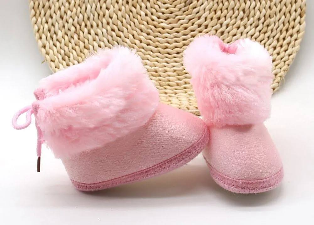 Newborn Infant Boots Winter Baby Girl Shoes Soft Sole Anti-Slip Toddler Snow Wool Warm Prewalker Boots