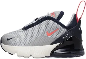Nike Air Max 270 Baby/Toddler Shoes (DD1646-028, Light Smoke Grey/Dark Obsidian/Phantom/Bright Crimson) Size 7