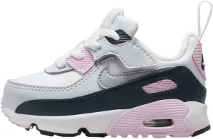 Nike Air Max 90 EasyOn Baby/Toddler Shoes (HF6359-104, Shown: White/Pink Foam/Armory Navy/Wolf Grey) Size 7