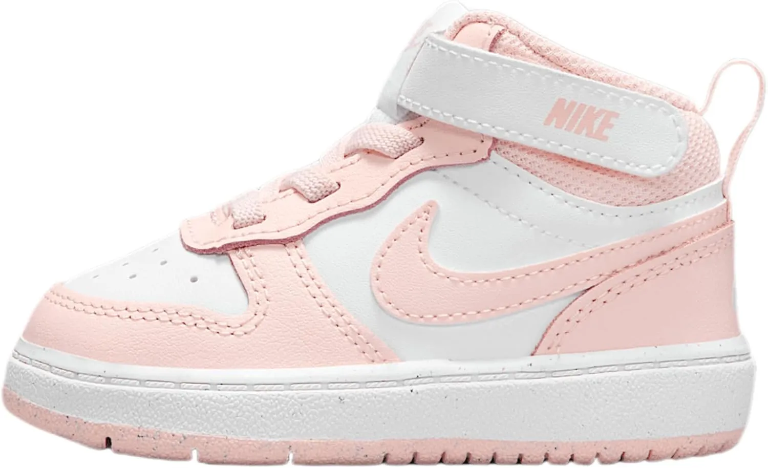 Nike Court Borough Mid 2 Baby/Toddler Shoes (CD7784-122, White/Echo Pink)