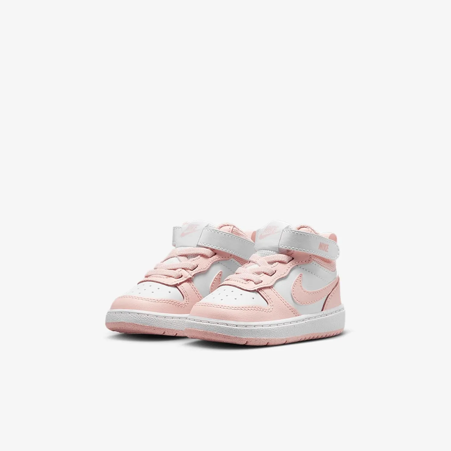 Nike Court Borough Mid 2 Baby/Toddler Shoes (CD7784-122, White/Echo Pink)