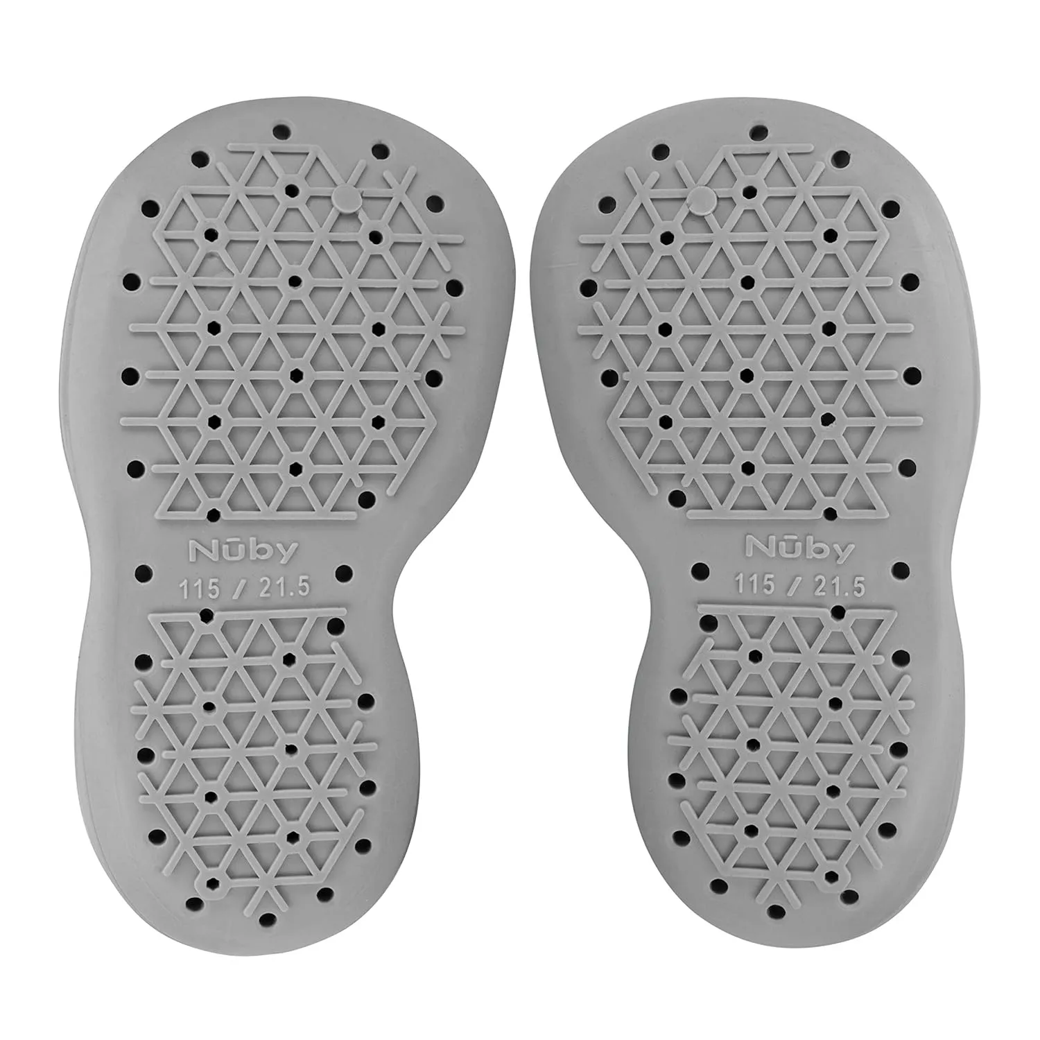 Nuby Snekz Comfortable Rubber Sole Sock Shoes for First Steps, Grey Stars, Large