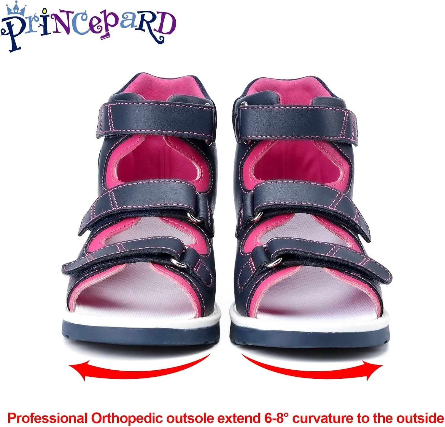 Orthopedic Corrective Sandals for Kids,High Top Summer Toddlers Flat Shoes for Children with Arch and Ankle Support,Anti-slip Soles