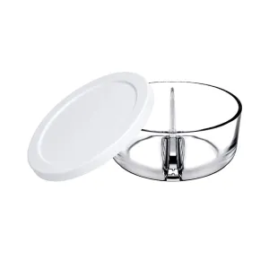 Pasabahce 2 Compartment Round Food Storage Container Clear