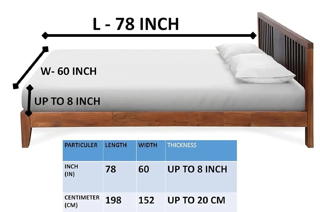 PATWAHOUSE Premium Glace Cotton Elastic Fitted King Size Double Bedsheets with 2 Pillow Covers | Double Bed with All Around Elastic 210 TC Super Soft | Size - 72 King Size x 78 10 inches | Brown-Beige