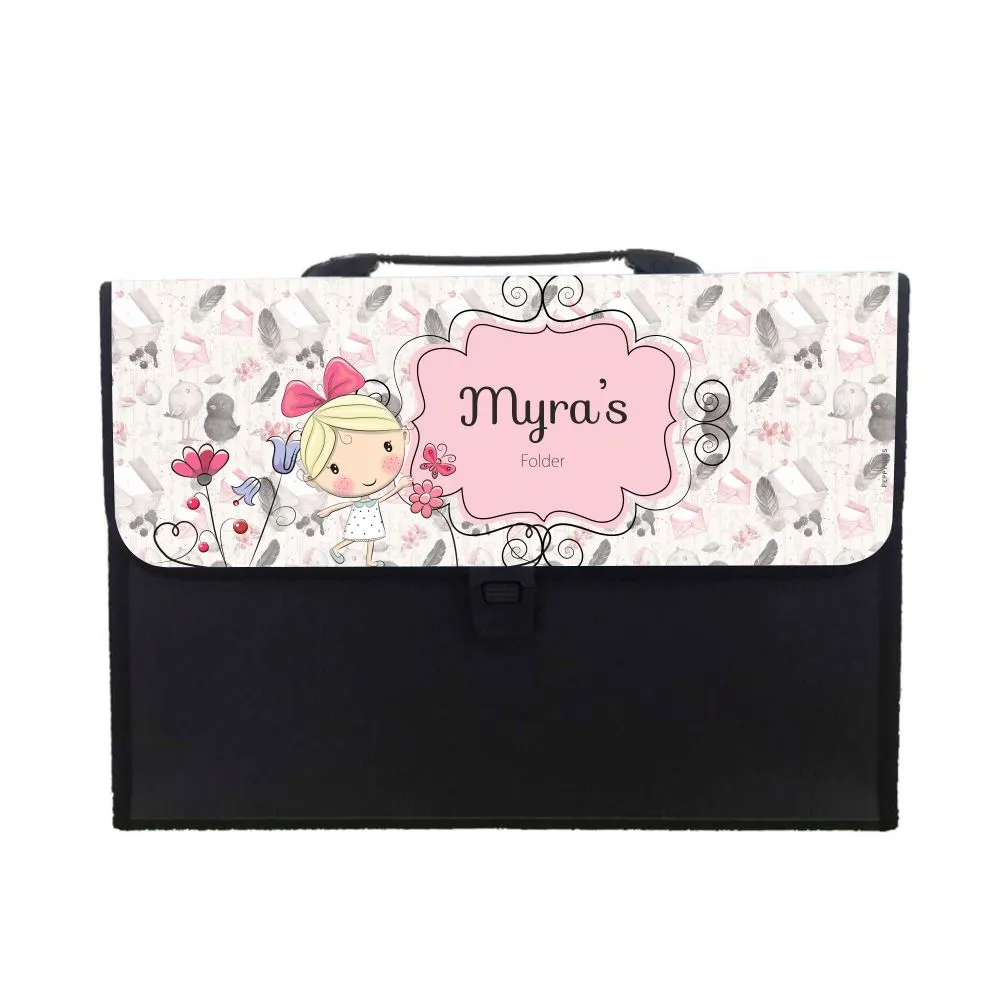 Personalised Folder - Girl With Butterfly