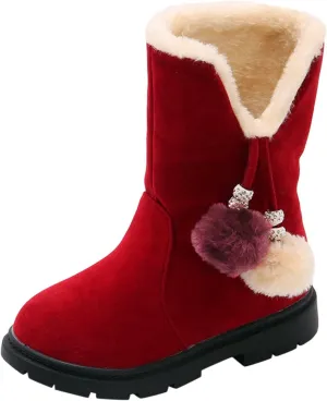 POLG Kids Boots Winter Warm Snow Newborn Girl Shoes Soft Sole Anti-Slip Prewalker Infant Toddler Cute Booties