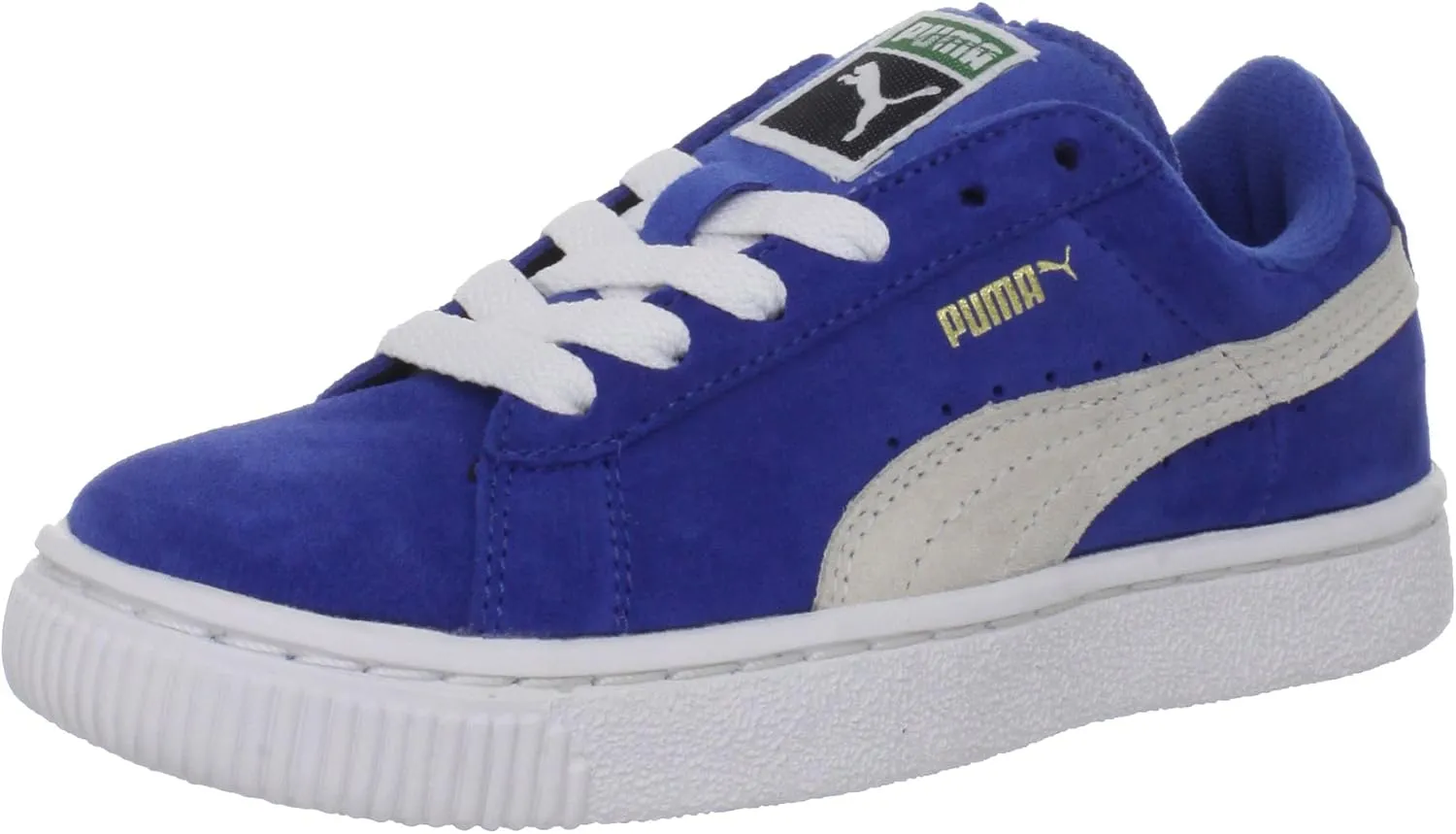 Puma unisex-baby Suede Toddler Shoes, Olympian Blue/White, 4 M US Toddler
