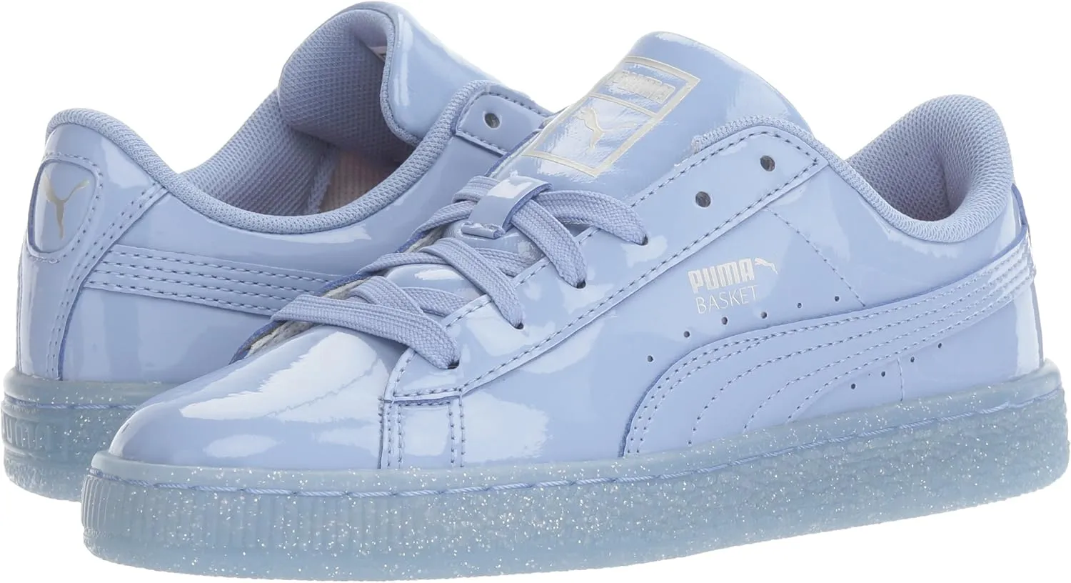 PUMA Unisex-Child Basket Patent Iced Glitz Sneaker