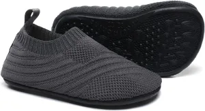 QZKDM Indoor Outdoor Non-Slip Toddler Slippers Shoes Lightweight Kids First Walkers House Shoes for Boys Girls with Rubber Sole Grip