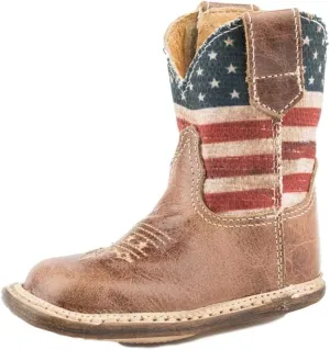 Roper Footwear Infant American Flag Cowbabies Boots Brown 1
