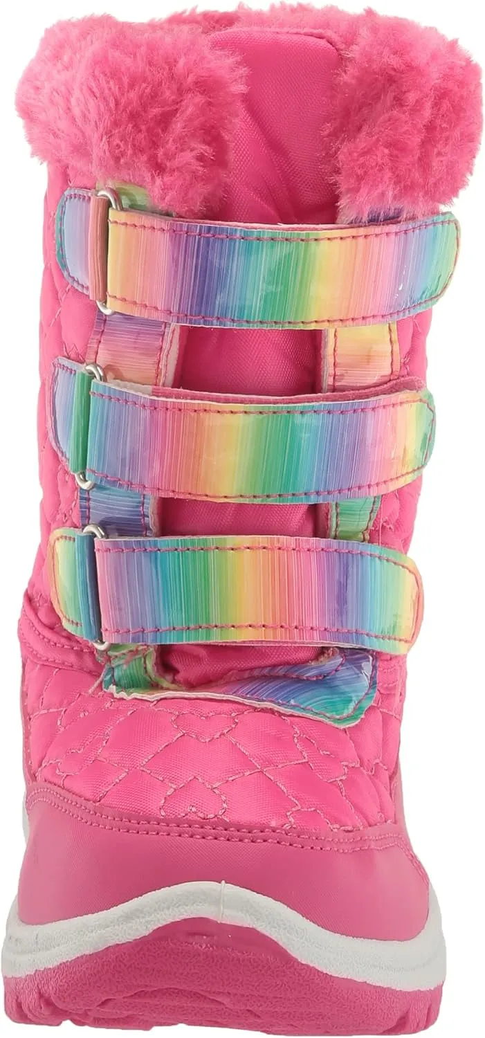 Rugged Bear Girl's Winter Water Resistant Sherpa Lined Insulated Snow Boots (Toddler/Little Kid)