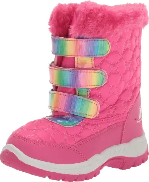 Rugged Bear Girl's Winter Water Resistant Sherpa Lined Insulated Snow Boots (Toddler/Little Kid)