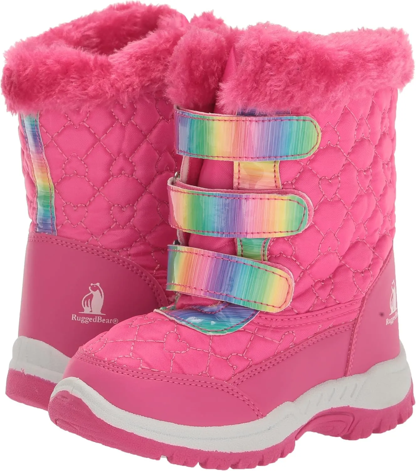 Rugged Bear Girl's Winter Water Resistant Sherpa Lined Insulated Snow Boots (Toddler/Little Kid)
