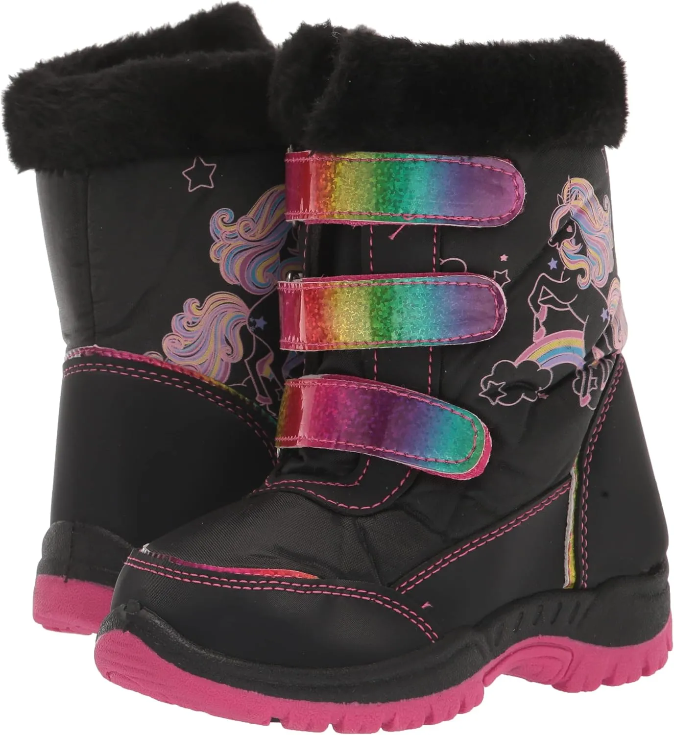 Rugged Bear Girl's Winter Water Resistant Sherpa Lined Insulated Snow Boots (Toddler/Little Kid)