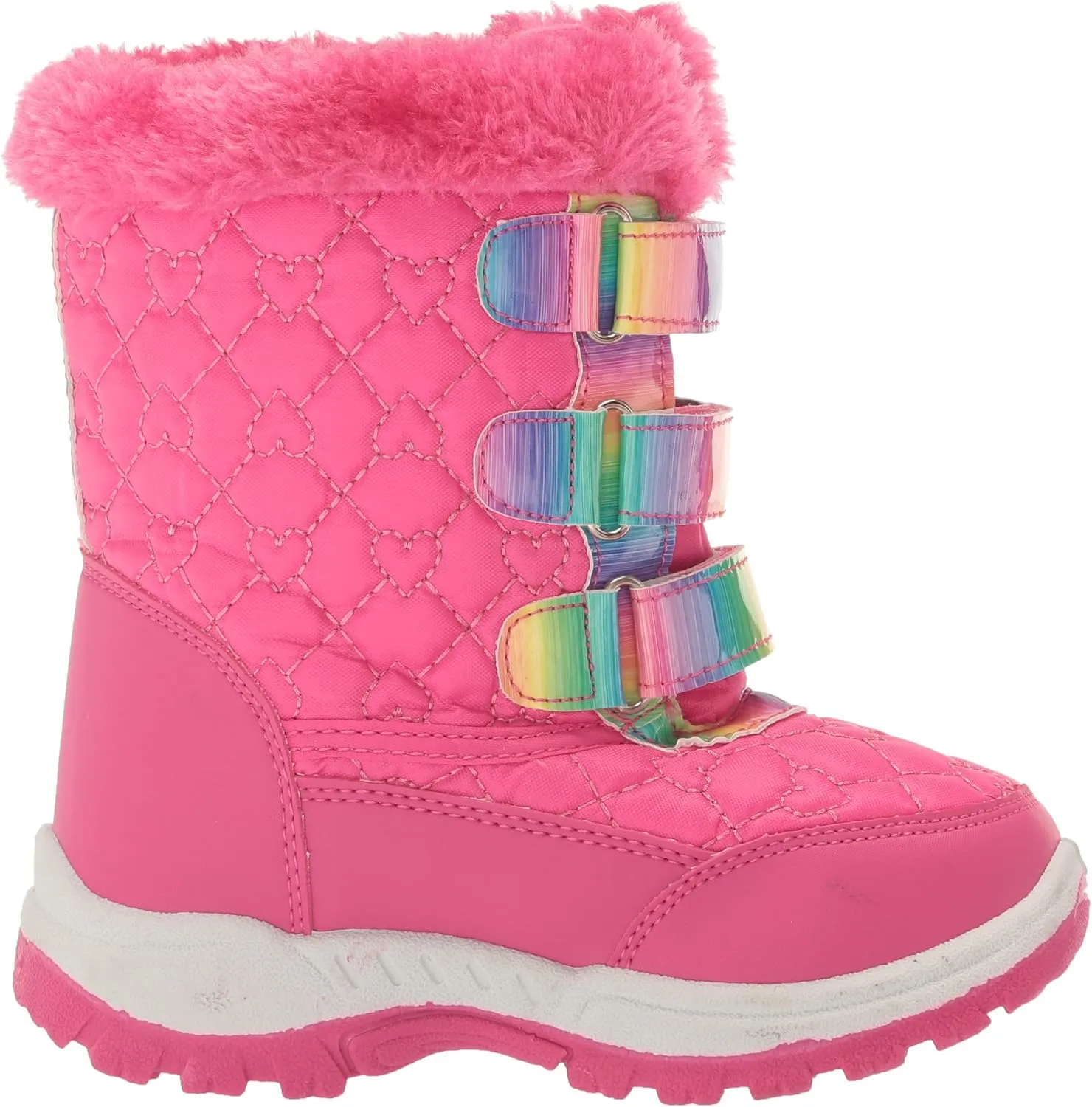 Rugged Bear Girl's Winter Water Resistant Sherpa Lined Insulated Snow Boots (Toddler/Little Kid)
