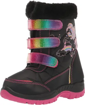 Rugged Bear Girl's Winter Water Resistant Sherpa Lined Insulated Snow Boots (Toddler/Little Kid)