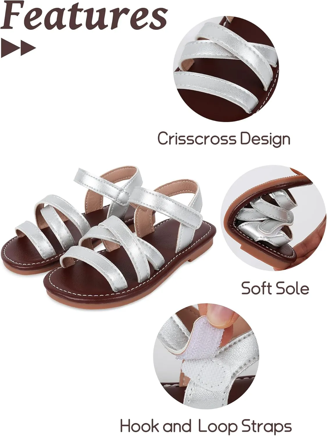 SEAUR Toddler Girl Sandals Size 6-12 Casual Summer Beach Vacation Holiday Open Toe Shoes for Outdoor Playwear