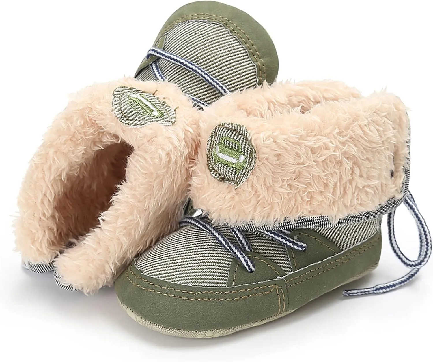 sfdgfhyf Baby Soft Sole Boots Baby Booties Newborn Girl Boy Shoes Infant Winter Warm Boots Rubber Sole Slip Prewalker (Green, 12)