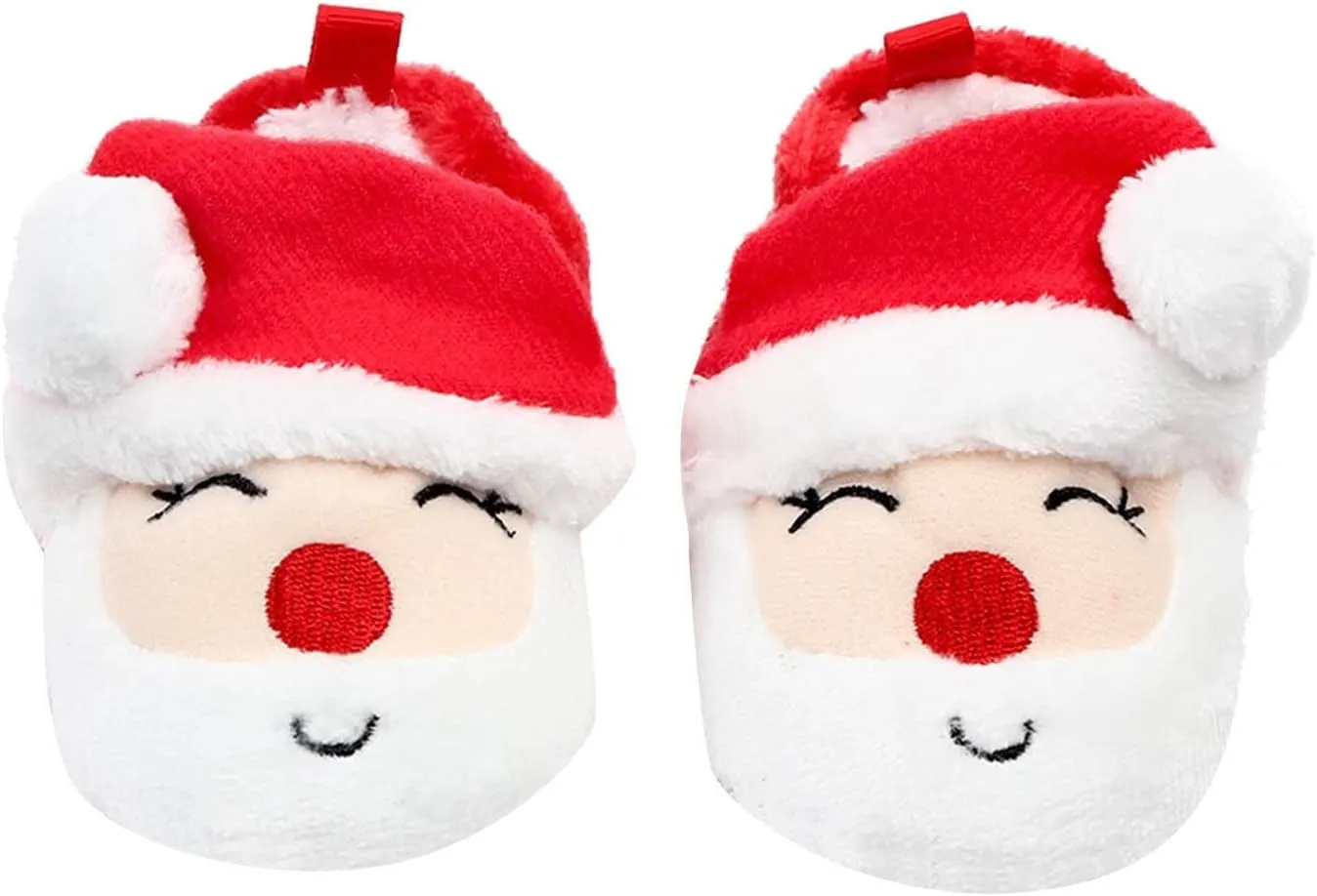 sfdgfhyf Christmas Shoes Infant Toddle Footwear Winter Warm Floor Shoes Soft Sole Indoor Warm Santa Toddler (White, 0-6 Months)