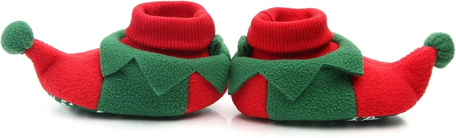 sfdgfhyf High Top Christmas Shoes Toddler Infant Toddle Footwear Winter Warm Floor Shoes Soft Sole Indoor Warm (B, 6-12 Months)