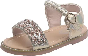 Shoes for Toddler Girls Girls Sandals Open Toe Rhinestone Princess Dress Flat Shoes Summer Sandals For Slippers Girl