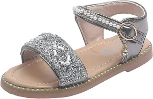 Shoes for Toddler Girls Girls Sandals Open Toe Rhinestone Princess Dress Flat Shoes Summer Sandals For Slippers Girl