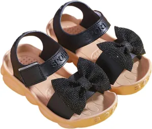 Slides Sandals for Kids Infant Girls Soild Bowknot Princress Shoes Soft Sole Non Slip First Jellies Shoes for Girls