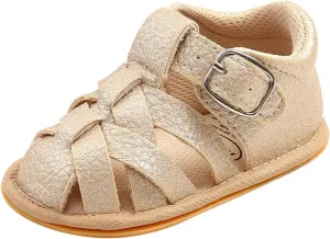 Soft Rubber Girls Flat Sandals Walking Shoes Baby Boys Non-Slip Sole Summer Baby Shoes Stand Alone Slides for Kids