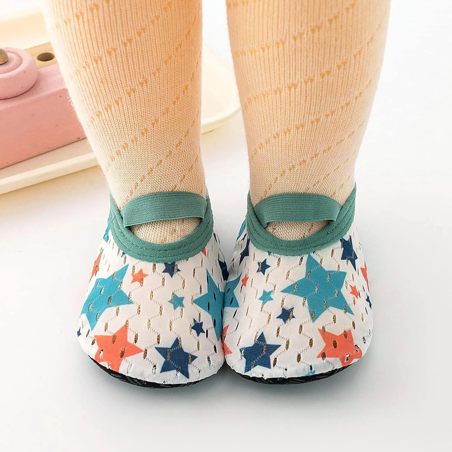 Spring and Summer Children Baby Toddler Shoes Boys and Girls Flat Bottom Lightweight Slip On Hollow Breathable Elastic Band Comfortable Shoes Kids Size 9