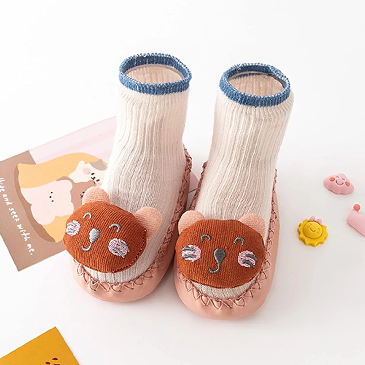 Spring and Summer Children Infant Shoes Soft Soles Non Slip High Top Breathable Comfortable Cute Slip on Shoes Size 4