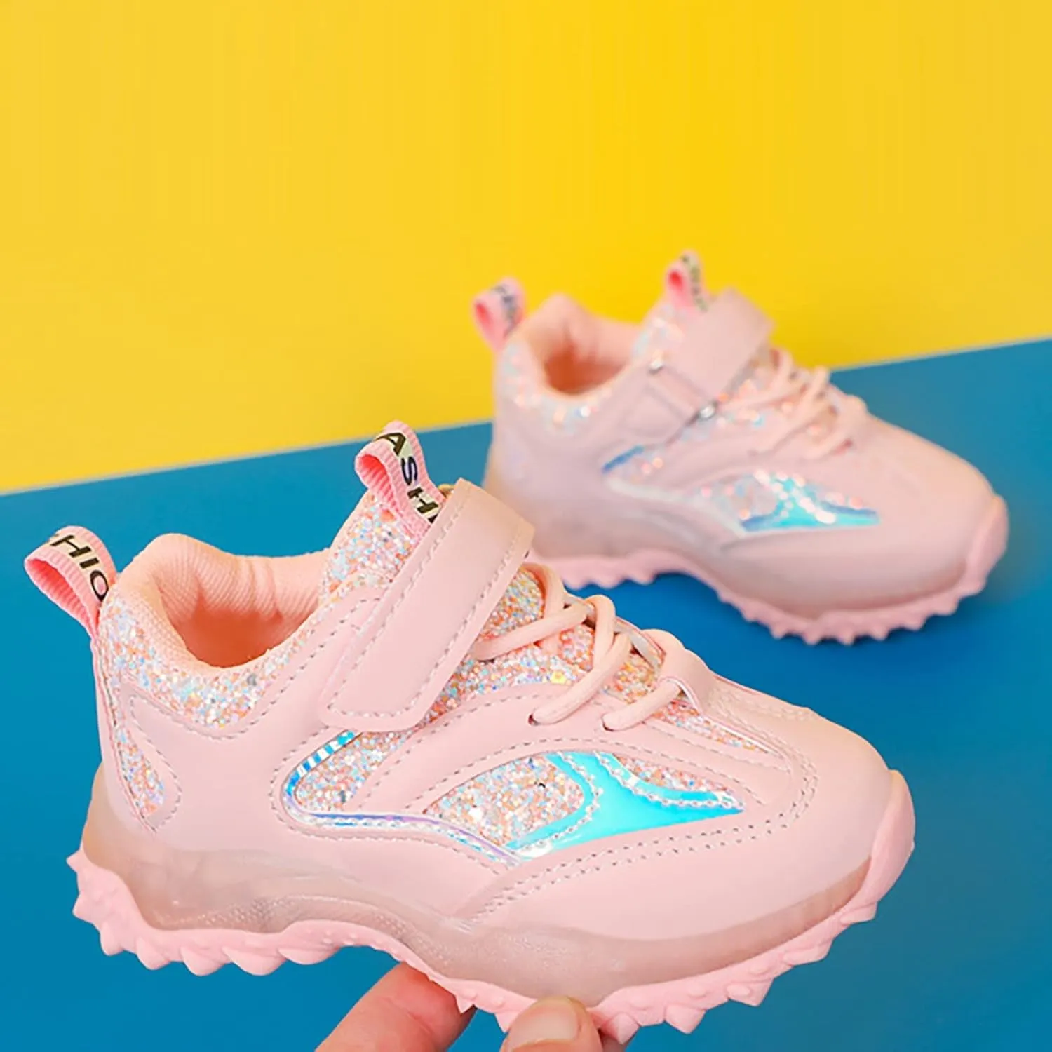 Spring Autumn Non Slip Soft Sole Baby Toddler LED Flashing Lights Shoes Boys Girls Kids Sports Toddler Wide Shoes Girls