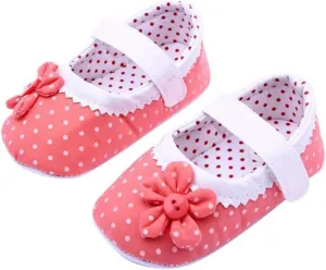 Summer Baby Girls Flower Shoes Soft Sole Toddler PU Leather Crib Shoes