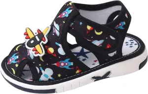 Summer Children Infant Toddler Shoes Girls Sandals Flat Bottom Non Slio Open Toe Slip Breathable Soft Cartoon Space Pattern Baby Walkers Shoes Girls