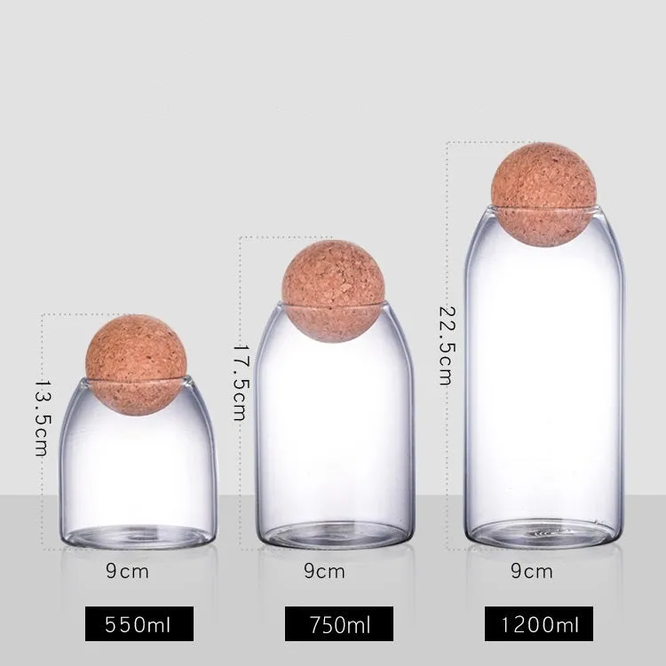 Teega Glass Storage Bottle with Cork Sets (3in1)